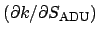 $({\partial k}/{\partial S_{\rm ADU}})$