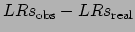 $\displaystyle LRs_{\rm obs} - LRs_{\rm real}$