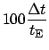 $\displaystyle 100 \frac{\Delta t}{t_{\rm E}}$